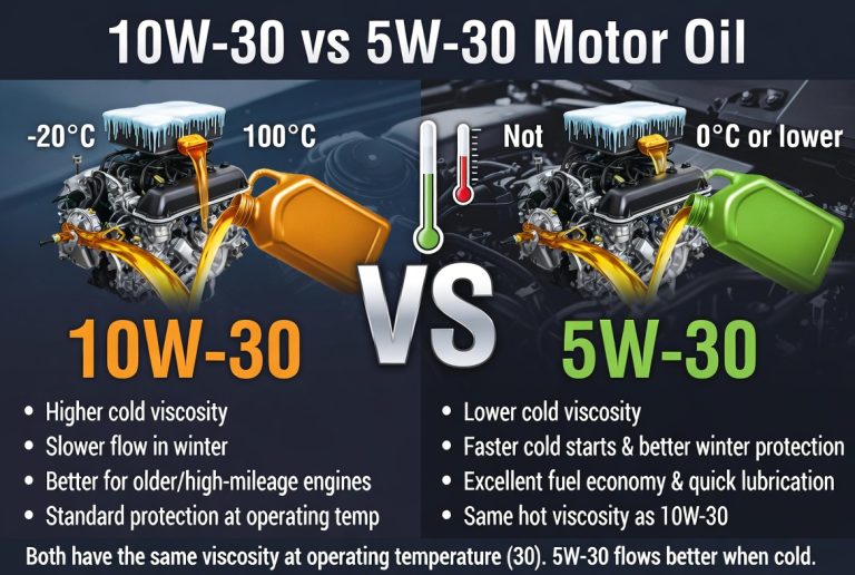 10W 30 vs 5W 30 Motor Oil