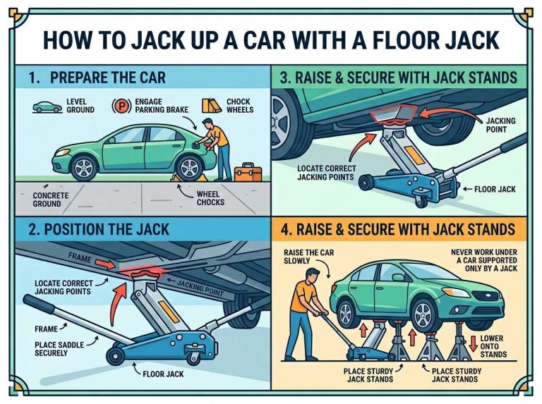 How to Jack Up a Car with a Floor Jack