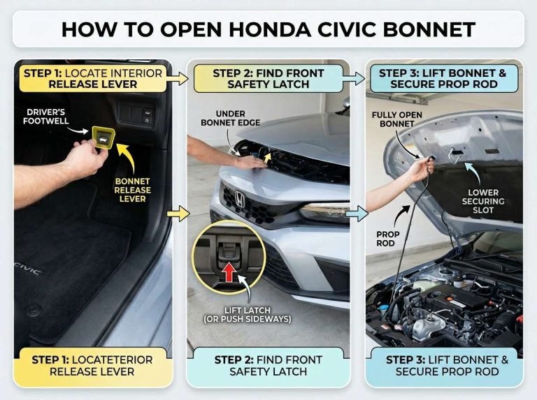How to Open Honda Civic Bonnet