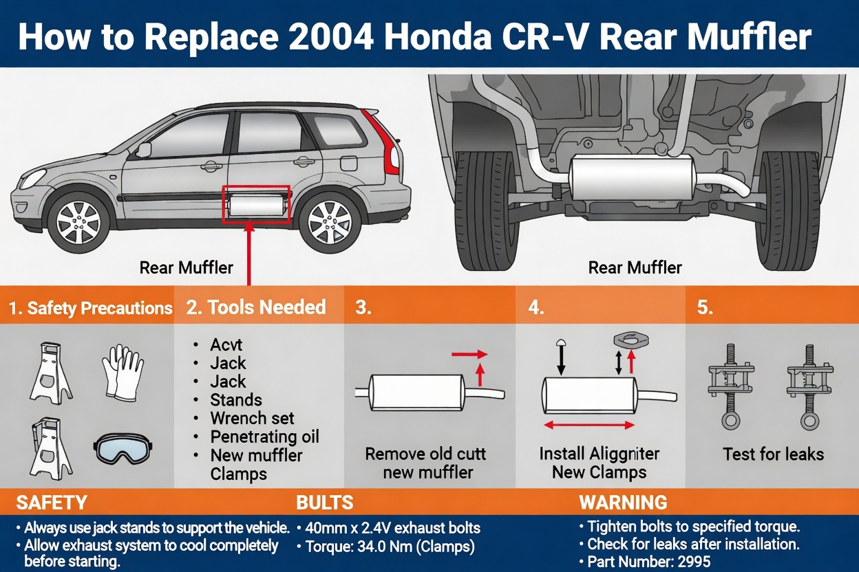 How to Replace a Honda CRV Rear Muffler?