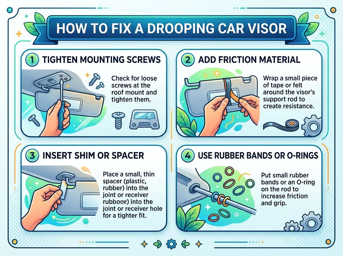 How to Fix a Drooping Car Visor