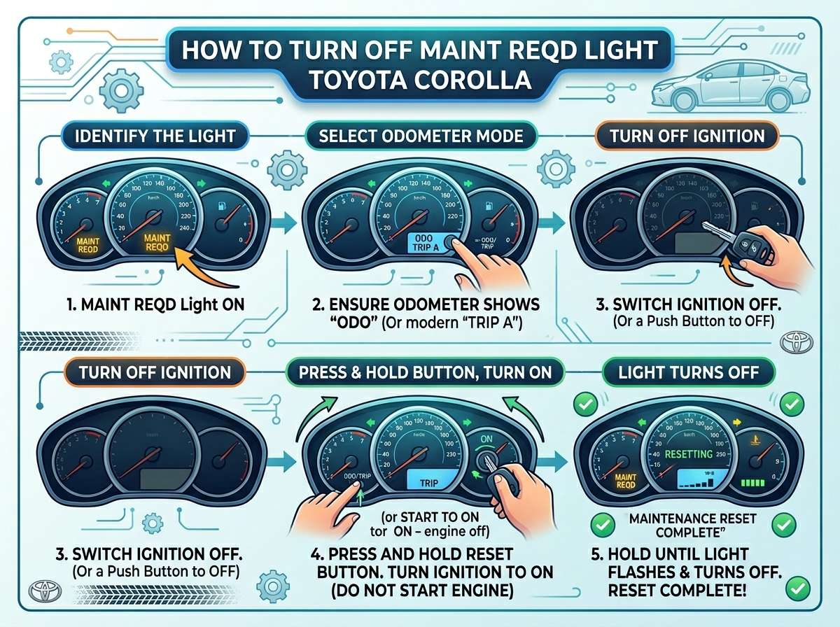 How to Turn Off the Maint Reqd Light on Your Toyota Corolla