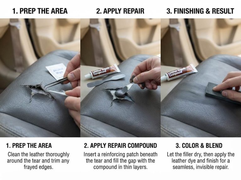 How to Fix a Torn Leather Seat in a Car